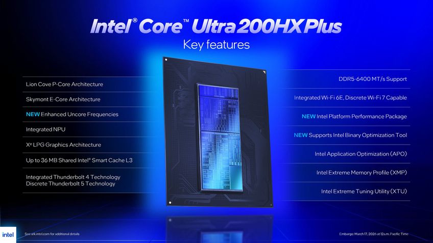 Intel Core Ultra 200HX Plus