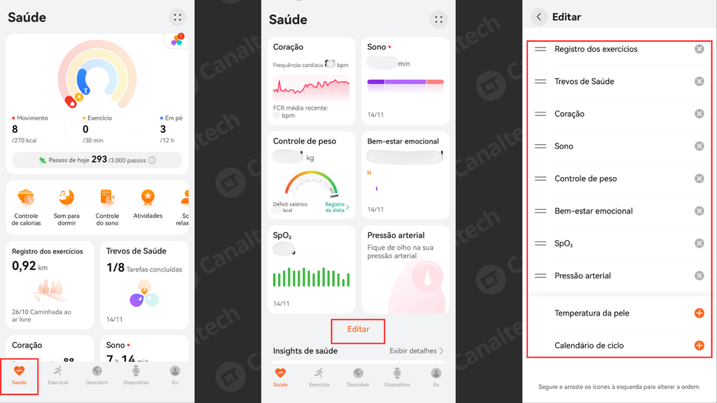 Como ver outros dados de saúde no Huawei Health (Imagem: Captura de tela/Bruno De Blasi/Canaltech)