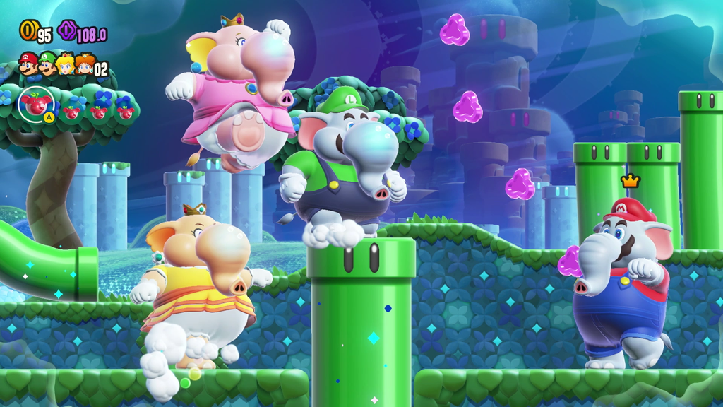 Mario elefante é um dos grandes destauqes do novo Super Mario Bros Wonder (Imagem: Divulgação/Nintendo)