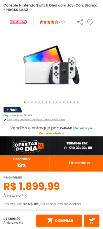 Confira esta oferta imperdível: são 12% off no Console Nintendo Switch Oled  - Giz Brasil