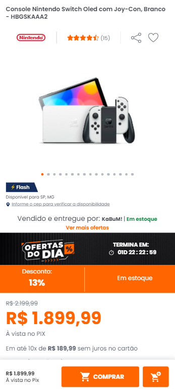 Nintendo Switch OLED com 15% off na  - Giz Brasil