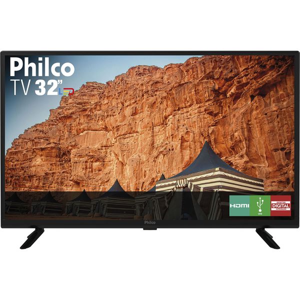 TV LED 32" Philco PTV32G50D HD com Conversor e Receptor Digital 2 HDMI 1 USB - Preto [NO BOLETO]
