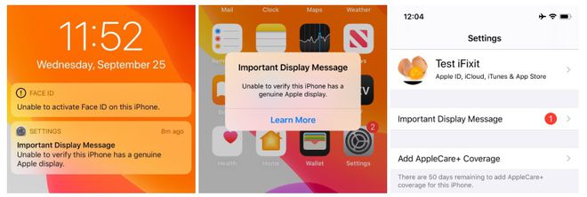 Apple quer diminuir telas "piratas” com alerta de peças genuínas no iPhone 11