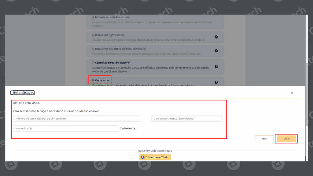 Como consultar a seção eleitoral pelo e-Título (Imagem: Captura de tela/Bruno De Blasi/Canaltech)