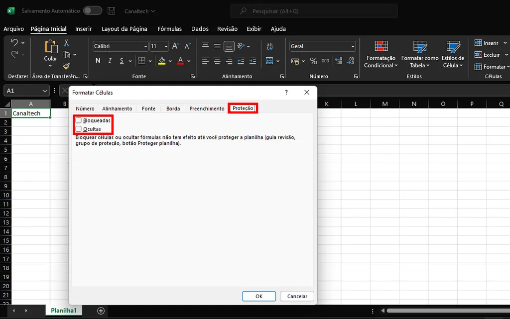 Veja o passo a passo para bloquear células no Excel (Captura de tela: Matheus Bigogno)