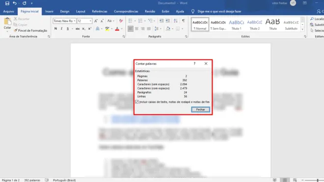 Como usar o contador de caracteres no Word