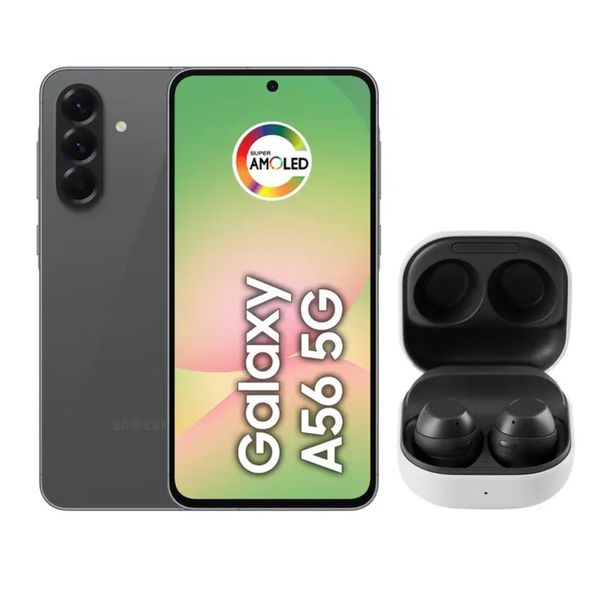 Smartphone Samsung Galaxy A56 128GB 5G 8GB RAM - Preto + Fone de Ouvido Buds FE Sem Fio Grafite | CUPOM EXCLUSIVO