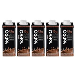 5 unidades de YoPRO Bebida Láctea UHT Chocolate 15g de proteínas 250ml [CADA UNIDADE SAI A R$ 6,19]