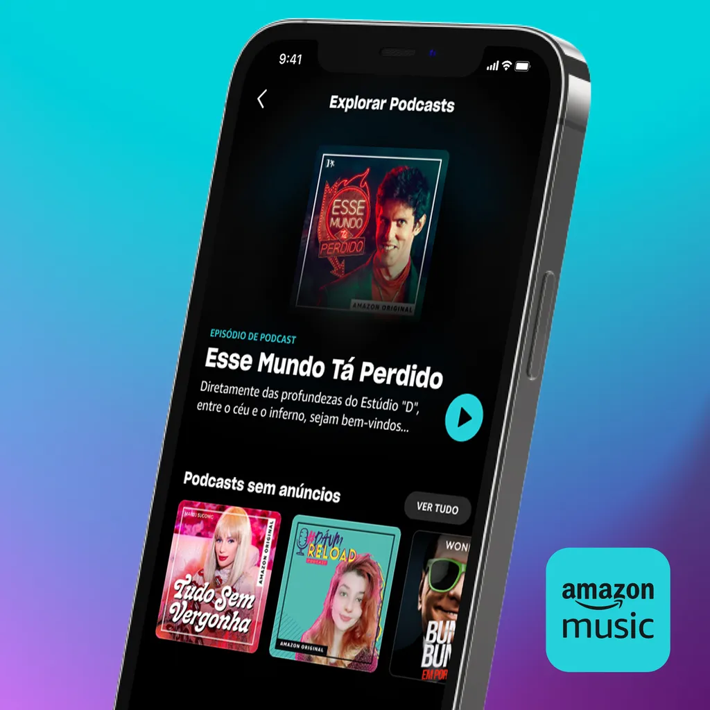 O Amazon Music agora terá podcasts exclusivos e muito mais conteúdo para o assinante (Imagem: Divulgação/Amazon)