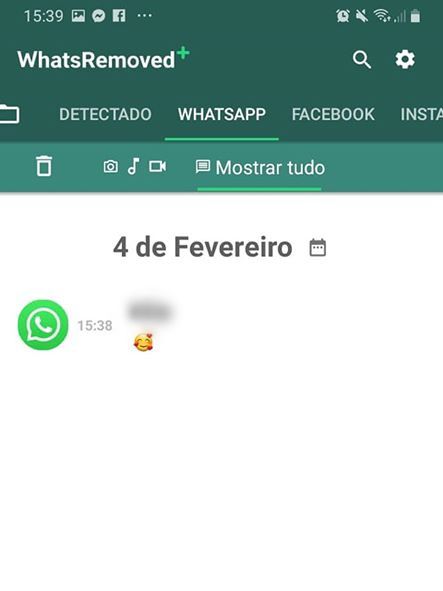 Veja mensagens apagadas no WhatsApp na tela inicial do app (Captura de tela: Ariane Velasco)