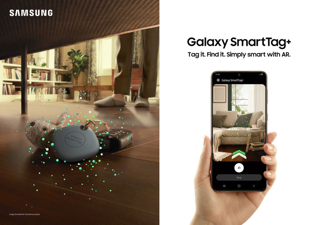 O UWB nas Galaxy SmartTags+ habilita localização via Realidade Aumentada (Imagem: Divulgação/Samsung)