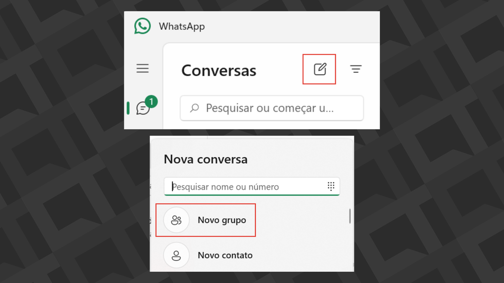 Passos para criar grupo do WhatsApp no Desktop