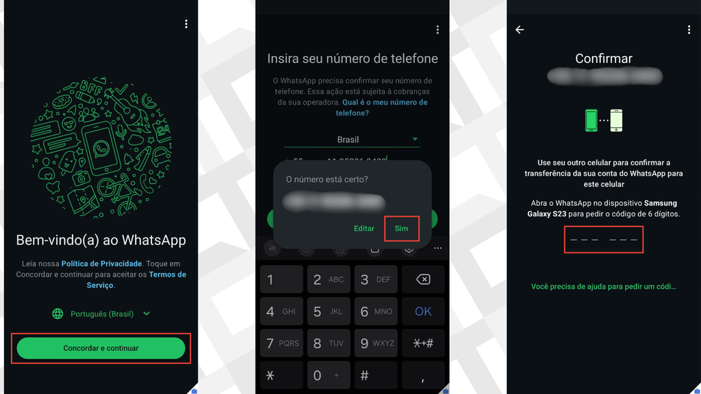 Passos para configurar o WhatsApp