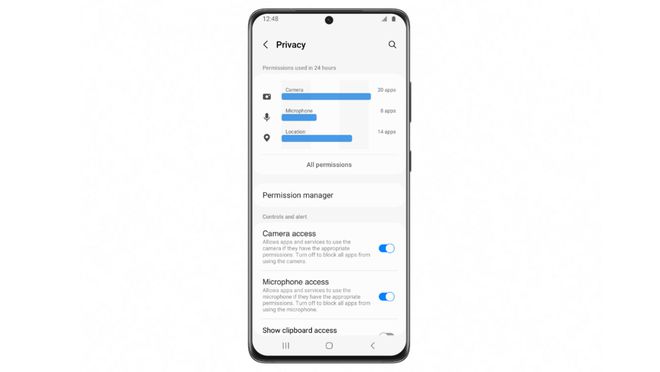 Recursos de privacidade aprimorados no sistema da Samsung (Imagem: Reprodução/Samsung)