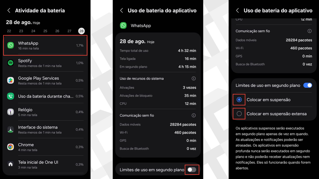 Passos para restringir apps em segundo plano no Android