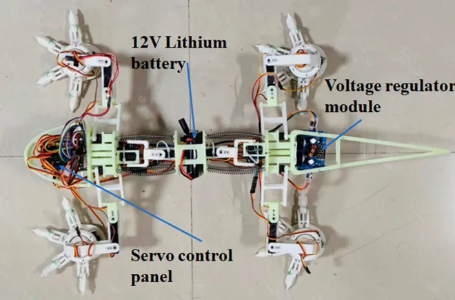 Protótipo do robô lagarto impresso em 3D (Imagem: Reprodução/Biomimetics)