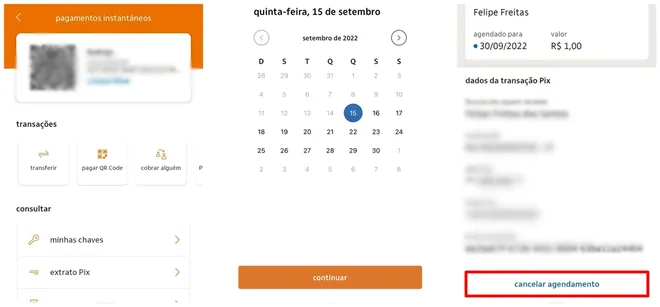 Cancelamento de PIX agendado pelo aplicativo do Itaú (Foto Reprodução/CanalTech)