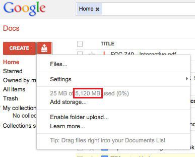 Google Docs 5 GB