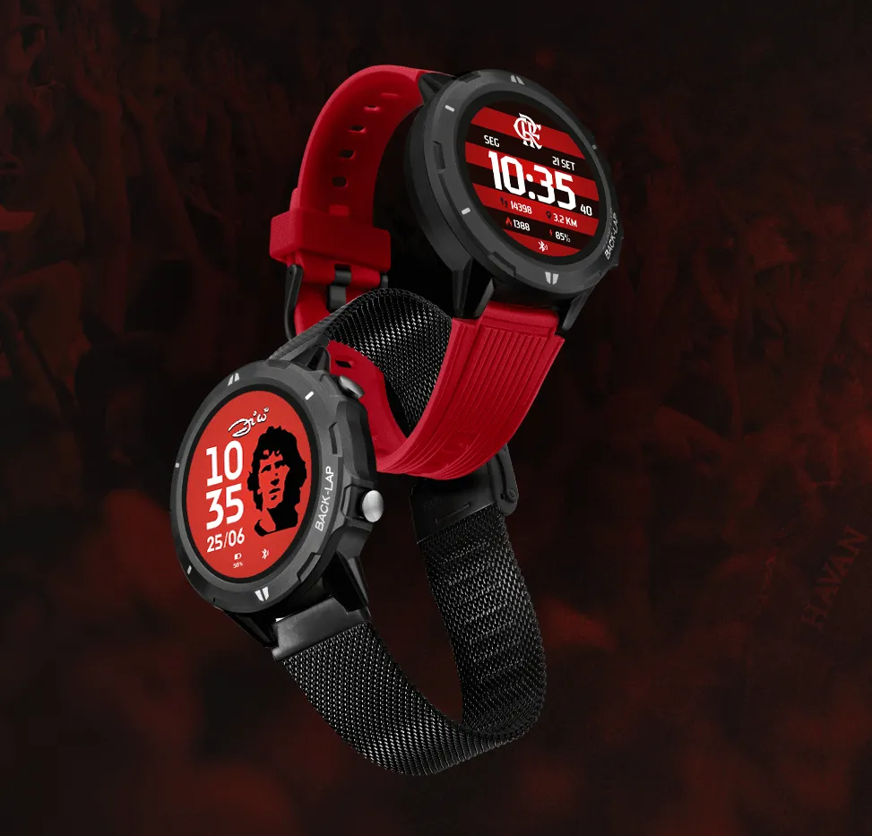 Relógio do Flamengo tem mostradores temáticos e autógrafo do Zico (Imagem: Divulgação/Technos)