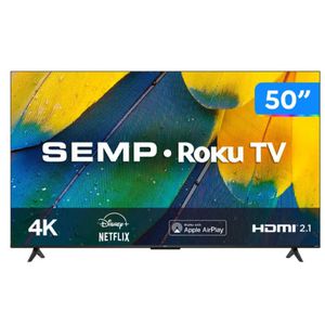 Smart TV 50” 4K UHD LED Semp RK8600 Wi-Fi - 3 HDMI 1 USB [CUPOM EXCLUSIVO]