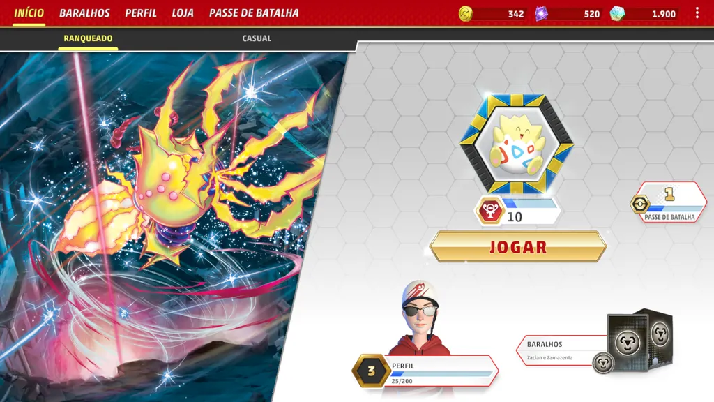 Interface do novo Pokémon TCG Live (Captura de Tela: Rodilei Morais/Canaltech)