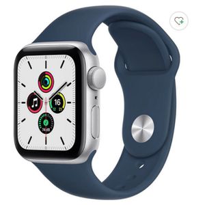 Apple Watch SE 44mm Alumínio Prata Pulseira Esportiva Azul