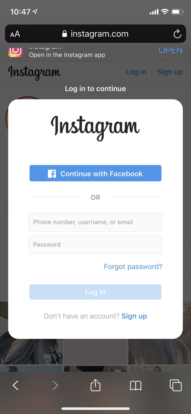 Não dá mais para stalkear no Instagram sem estar logado em sua conta