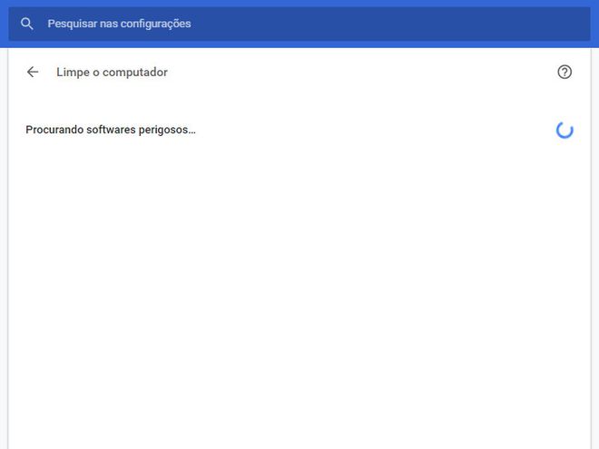 Espere o Google Chrome fazer a varredura por softwares maliciosos (Captura de tela: Matheus Bigogno)