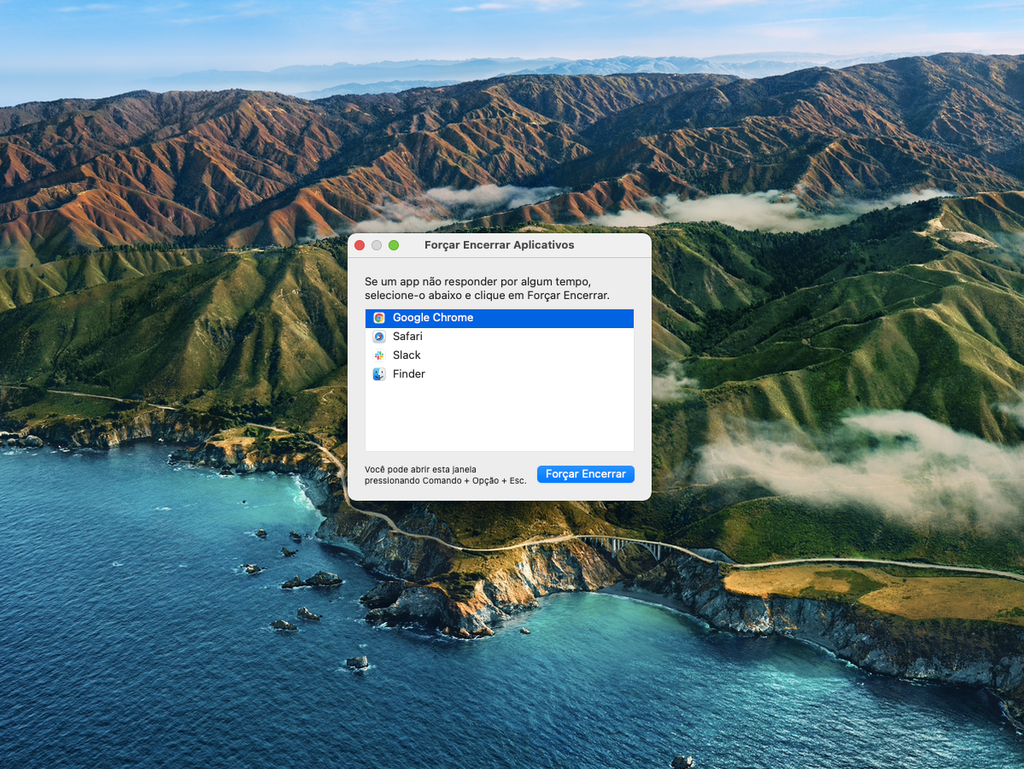 Clique em "Forçar Encerrar" para fechar completamente o app no macOS - Captura de tela: Thiago Furquim (Canaltech)
