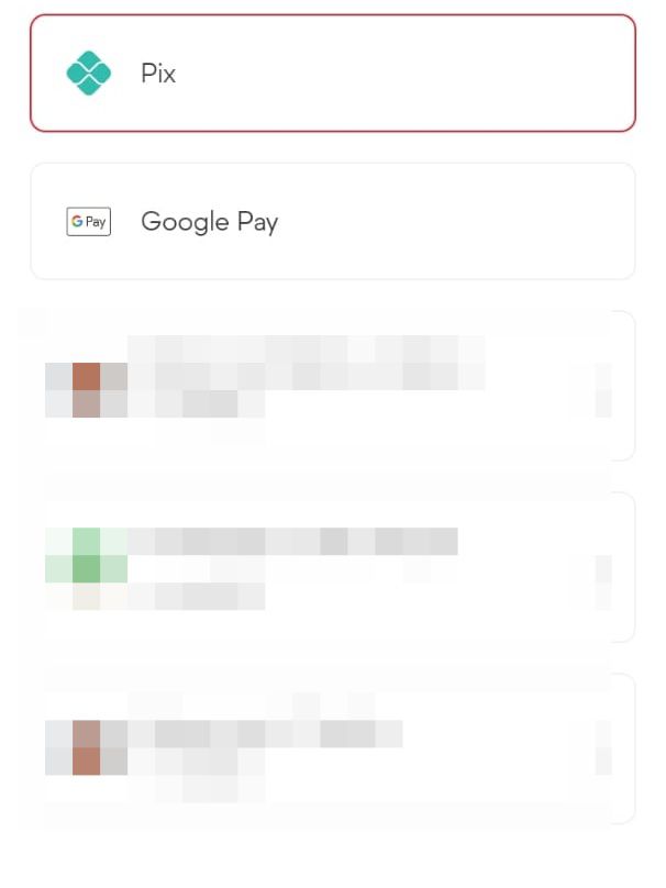 Escolha o pagamento instantâneo como forma de pagamento no app (Imagem: Guadalupe Carniel/Captura de tela)