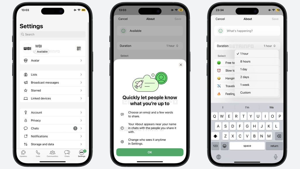WhatsApp prepara recados temporários (Imagem: Reprodução/WABetaInfo)