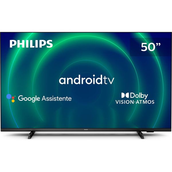 PHILIPS Android TV 50" 4K 50PUG7406/78, Google Assistant Built-in, Comando de Voz, Dolby Vision/Atmos, VRR/ALLM, Bluetooth 5.0 [LEIA A DESCRIÇÃO - CASHBACK]