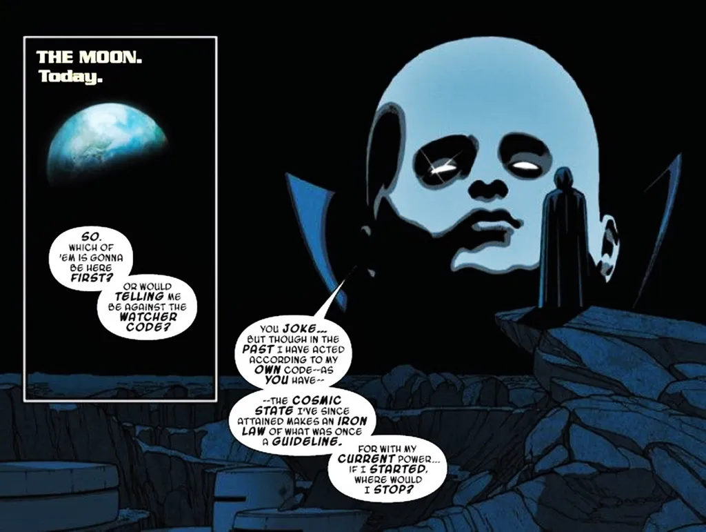 Uatu se tornou uma entidade cósmica tão poderosa quanto Galactus (Imagem: Reprodução/Marvel Comics)