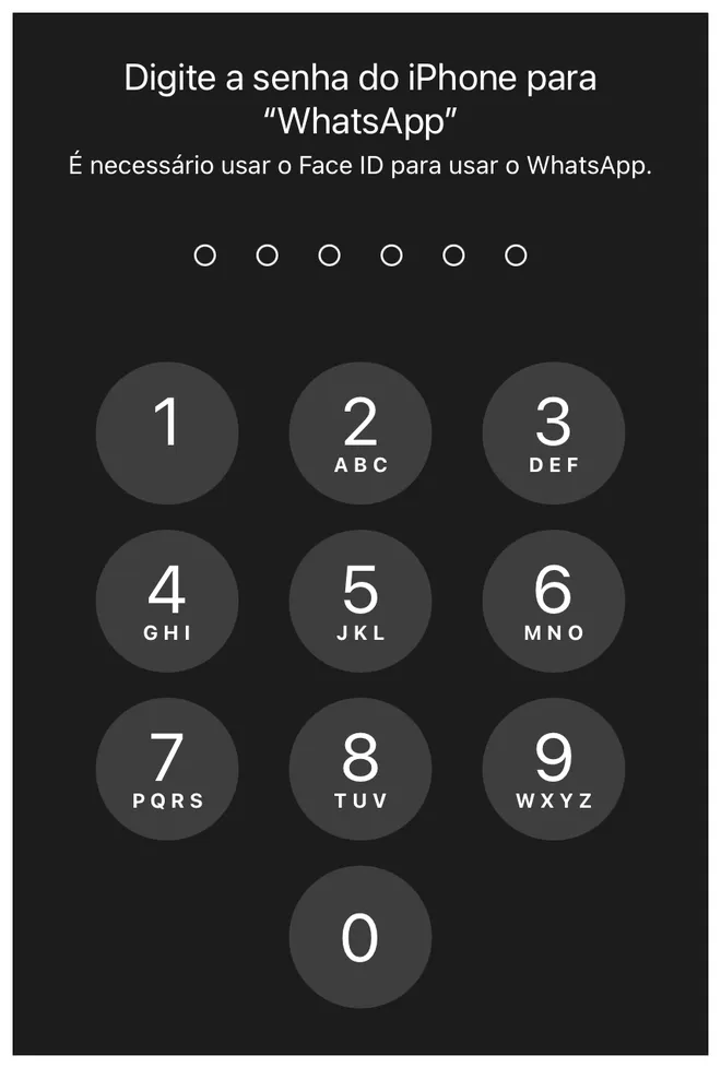 Digite a senha numérica do iPhone se a biometria padrão falhar (Imagem: Thiago Furquim)