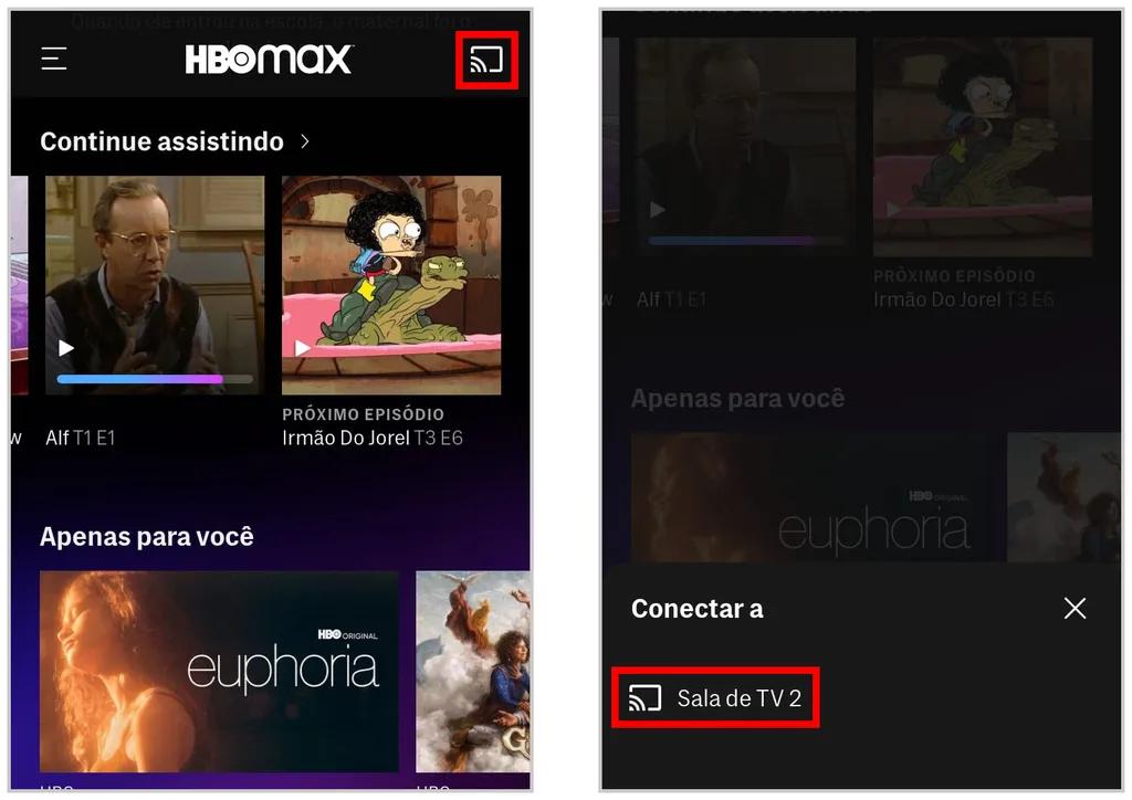 Veja como assistir HBO Max na TV usando o Chromecast (Captura de tela: Matheus Bigogno)