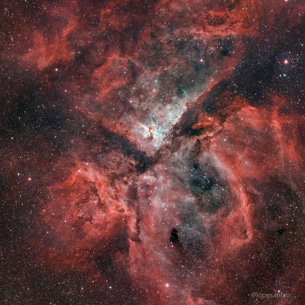 Nebulosa Carina, uma grande região de formação estelar (Imagem: Reprodução/Demison Lopes)