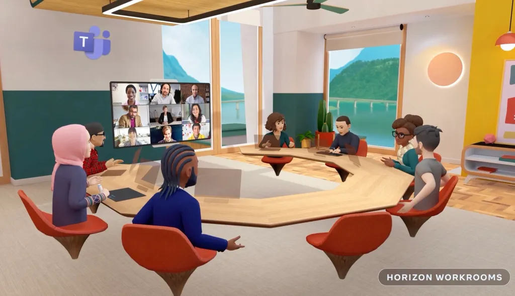 Horizon Workrooms é a aposta da Meta para o trabalho em realidade virtual com avatares sem pernas (Imagem: Reprodução/Meta)