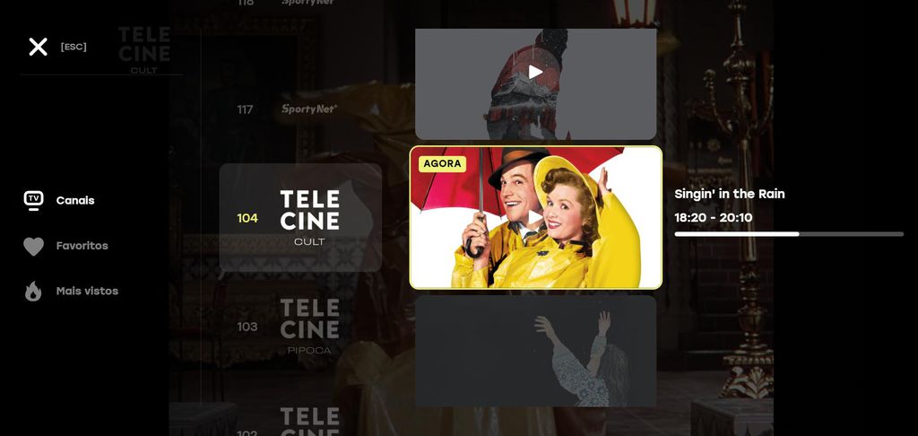 Interface da plataforma Zapping no computador