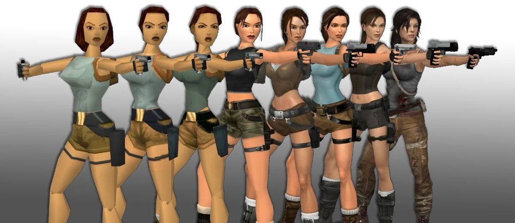 A evolução de Lara ao longo dos jogos (Imagem: Reprodução/PS4 Home)