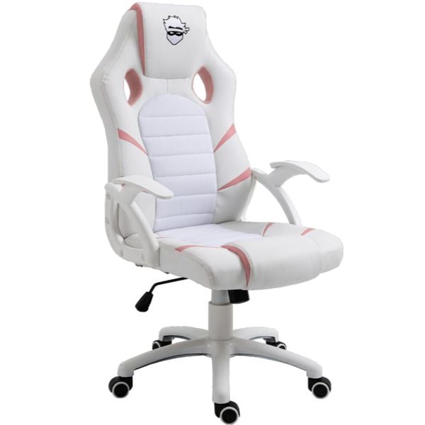 Cadeira Gamer Ninja Hiryu, Branco e Rosa