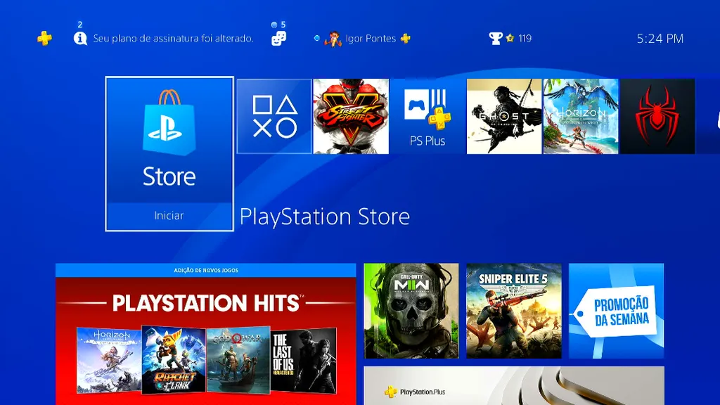 Você precisa entrar na PlayStation Store para alterar ou remover seus métodos de pagamento (Captura de tela: Igor Pontes/Canaltech)