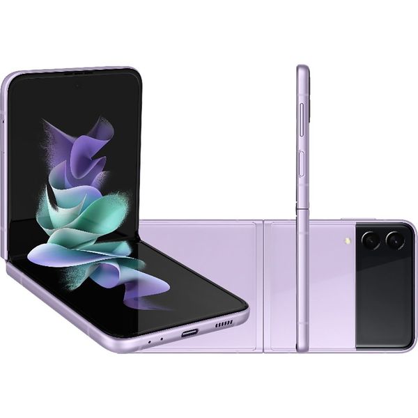Smartphone Samsung Galaxy Z Flip3 256GB 5G Wi-Fi Tela 6,7'' Dual Chip 8GB RAM Câmera Dupla + Selfie 10MP - Violeta
