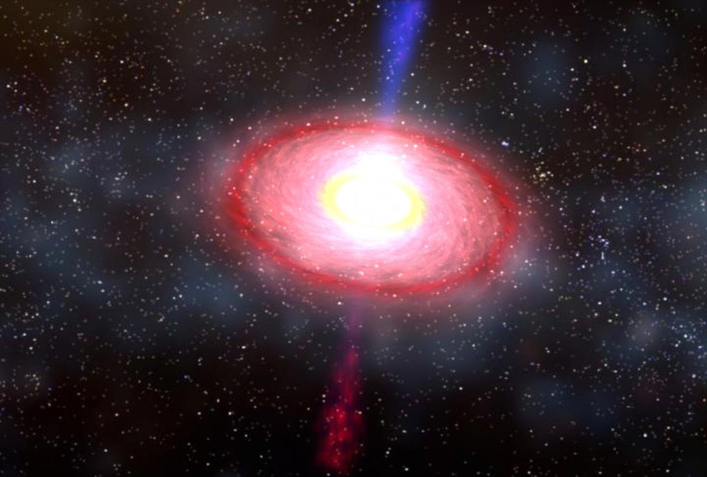 Arte mostra como deve ser uma estrela de nêutrons em rápida rotação (Imagem: SETI)