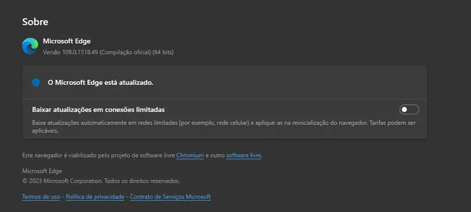 O Microsoft Edge já está liberado para os usuários (Imagem: Captura de tela/Canaltech)