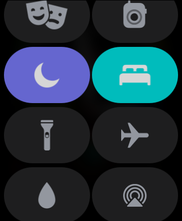 Toque no ícone de cama para ativar o modo Sono no Apple Watch - Captura de tela: Thiago Furquim (Canaltech)