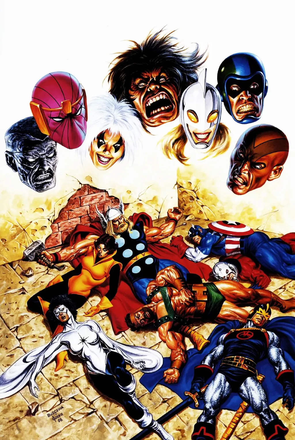 Hércules fez parte de uma formação bem atípica dos Vingadores (Imagem: Reprodução/Marvel Comics)