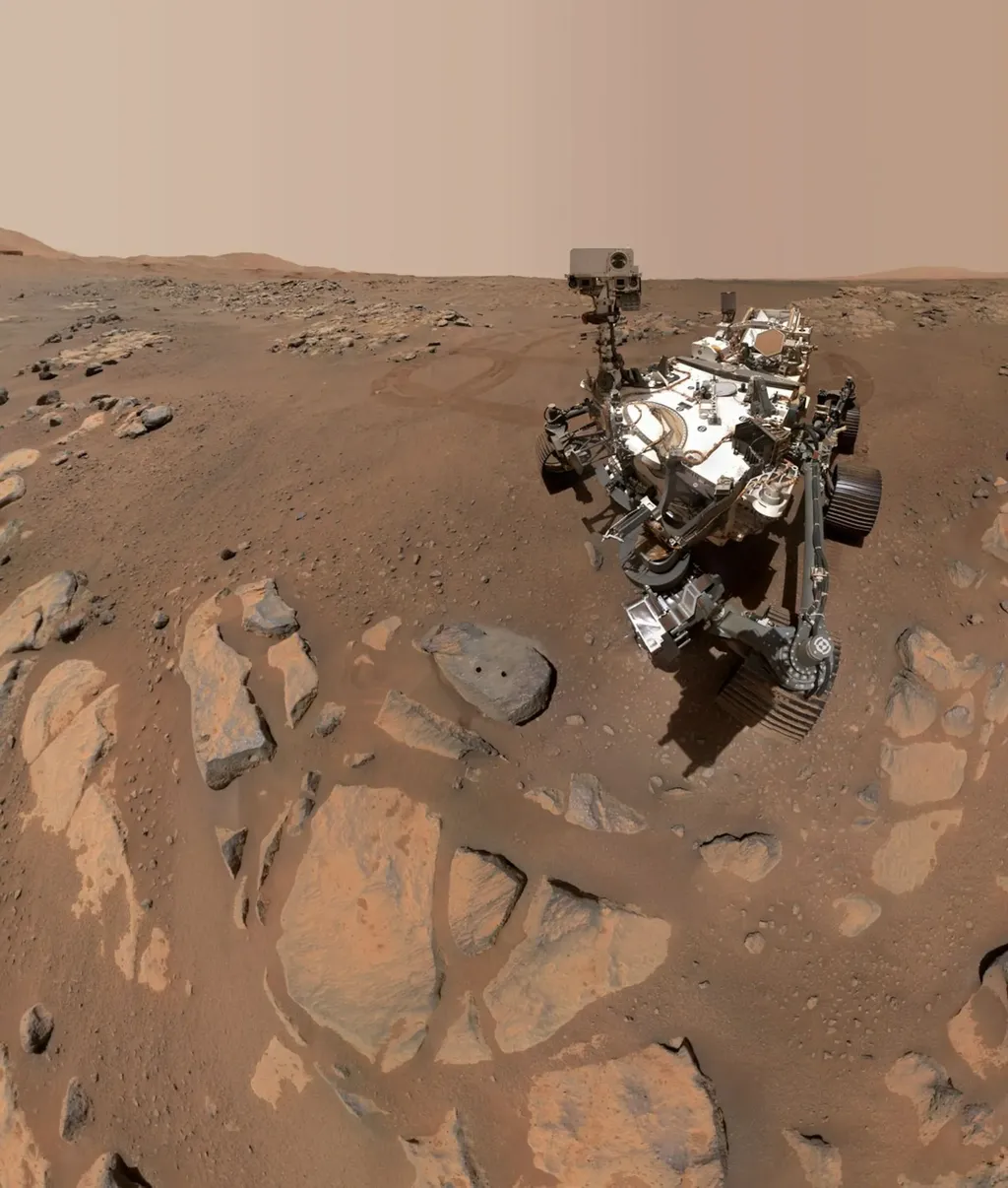Os sensores MEDA ficam no "pescoço" e "base" do rover Perseverance(Imagem: Reprodução/NASA, JPL-CALTECH, MSSS)