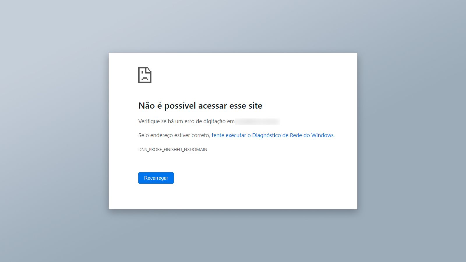 Não é possível acessar esse site. Como resolver esse problema