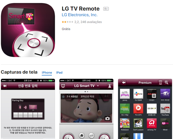 LG TV Remote / Captura de tela: Ariane Velasco