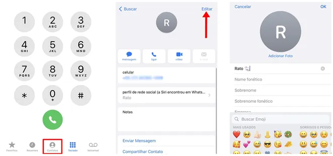 Personalize seus contatos com emojis no iOS (Captura de tela: Canaltech/Felipe Freitas)